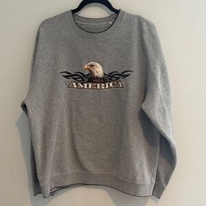 Croft & Barrow Gray America Eagle Sweatshirt
